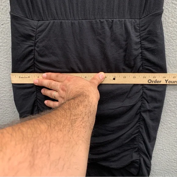 Athleta Westwood Bodycon Dress Black Tiered Waist Ruched Soft Stretch Size XS - Picture 11 of 16